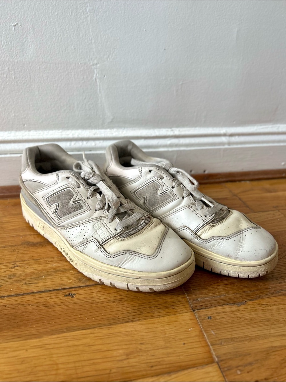 New Balance 550 White Low-Top Leather Sneakers